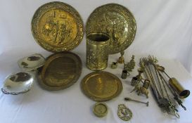 Assorted brassware