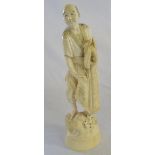 Japanese Okimono carved ivory figure approx c.