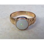 9ct rose gold opal ring size L (total weight 2.