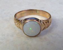 9ct rose gold opal ring size L (total weight 2.