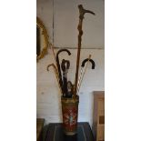 Umbrella stand and contents