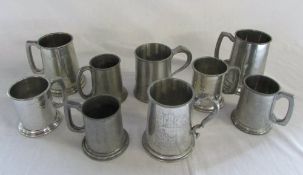 Assorted Pewter tankards inc SS Menelaus