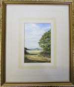 David N Robinson collection - Watercolour of Lincolnshire Wolds from Bluestone Moor Road by North
