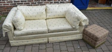 Front sprung sofa and pouffe