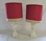 Pair of marble table lamps