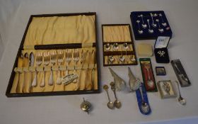 Silver plated cutlery, pheasants,