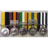 Group of 5 medals awarded to 2863 Pte J Oliver; Queen's Sudan 1st Lincolnshire Regiment,