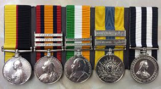 Group of 5 medals awarded to 2863 Pte J Oliver; Queen's Sudan 1st Lincolnshire Regiment,