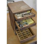 Watchmakers cabinet including crystals, movements,