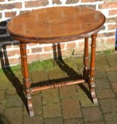 Victorian oval occasional table with inlay to top