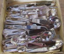 Selection of silver plate cutlery etc