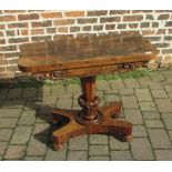 William IV/early Victorian rosewood fold over card table