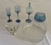 Selection of blue glass etc