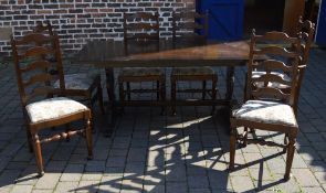 Refectory table with 6 chairs