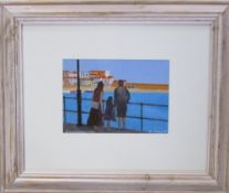 Cornish School acrylic painting signed by Tim Treagust 'St Ives Harbour View' 61 cm x 51 cm