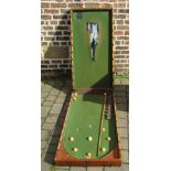 Table billiards/bagatelle board with balls etc