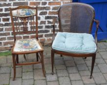 Edwardian bedroom chair and a Bergere chair