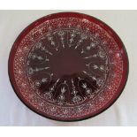 Red Bohemian glass dish/bowl D 24.