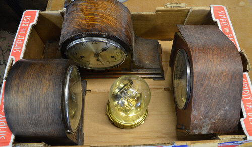 3 mantle clocks and an anniversary clock for spares