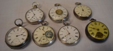 Approx 7 silver pocket watches (AF)