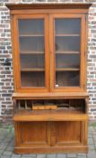 Victorian secretaire display bookcase H 232cm W 119cm