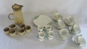 Part tea service and Denby coffee pot and cups