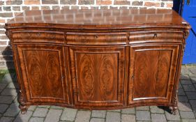 Victorian flame mahogany serpentine fronted sideboard W168cm D55cm H102cm