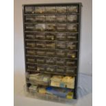 Small watchmakers cabinet approx half full of mixed parts