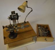Mounted watchmakers lathe (believed to be BTM, marked B.TAB.M.