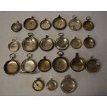 Quantity of hallmarked silver pocket watch cases for spares/repair