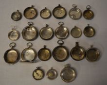 Quantity of hallmarked silver pocket watch cases for spares/repair