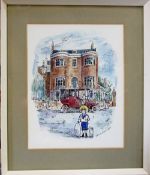 David N Robinson collection - Watercolour of Westgate House Louth by Colin Carr 1963 26.5 cm x 31.