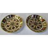 Pair of Royal Crown Derby Imari pin dishes D 11 cm