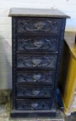 Late 19th century carved oak chest of drawers