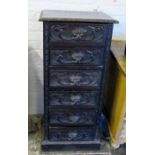 Late 19th century carved oak chest of drawers