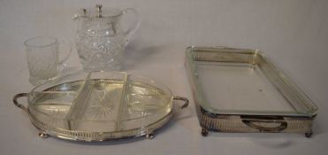 Various glass and silver plate
