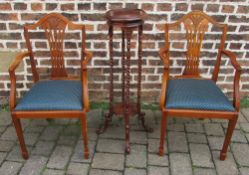 2 carver drop seat chairs & a plant stand