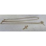 9ct gold chain (af) & 9ct gold cross weight 2.