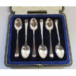Cased set of silver teaspoons Sheffield 1927 weight 2.