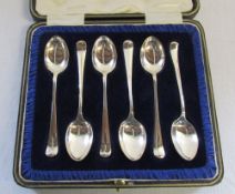 Cased set of silver teaspoons Sheffield 1927 weight 2.