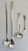 Selection of Peruvian silver inc ladle and spoons total weight 3.