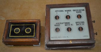 1930s bell push indicators, believed originally from the Medical Centre at RAF Scampton,