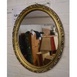 Oval gilt framed mirror