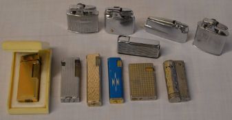 Various lighters including Ronson and various rollagas style lighters