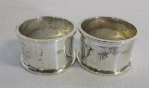 2 silver napkin rings Birmingham 1919 weight 1.