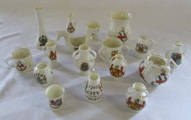 David N Robinson collection - 17 pieces of Goss crested china relating to Lincolnshire