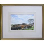 David N Robinson collection - Watercolour of early March on Bluestone Moor Road by North Kelsey