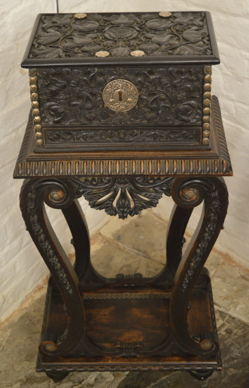 Extremely finely carved late 19th century Anglo Indian, possibly Ceylon,