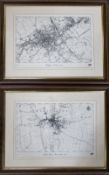 David N Robinson collection - 2 reproduction street maps of 'Eastgate Louth 1886' and 'Croft Street