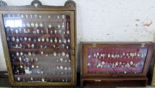 2 glazed cases of souvenir teaspoons